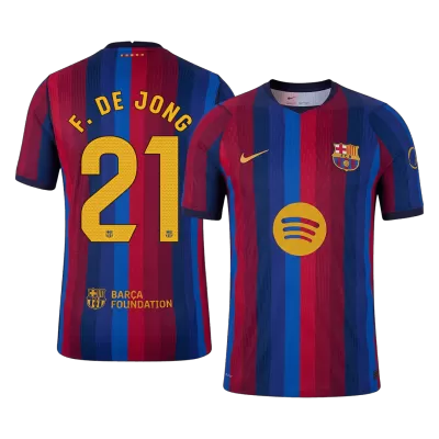 F. DE JONG #21 Barcelona Home Player Version Jersey 2026/27 - gogoalshop