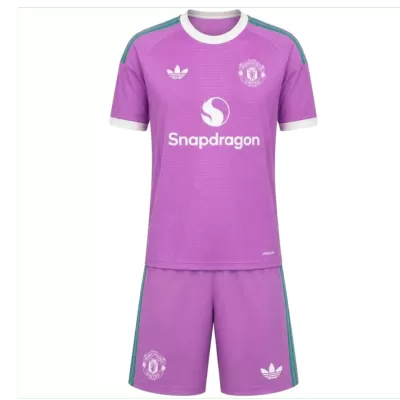 Manchester United Goalkeeper Kids Soccer Jerseys Kit 2026/27 Purple - gogoalshop