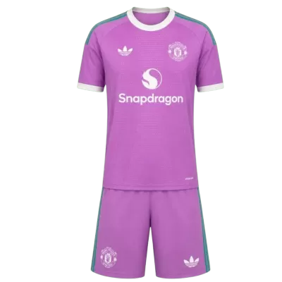 Manchester United Goalkeeper Kids Soccer Jerseys Kit 2026/27 Purple - gogoalshop