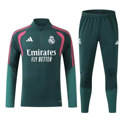 Real Madrid 1/4 Zip Tracksuit 2026/27 Kids Green - gogoalshop