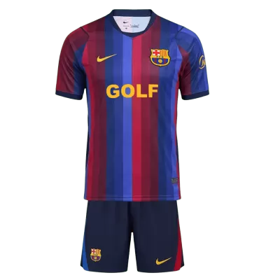 Barcelona x Golf Wang Home Kids Soccer Jerseys Kit 2026/27 - gogoalshop